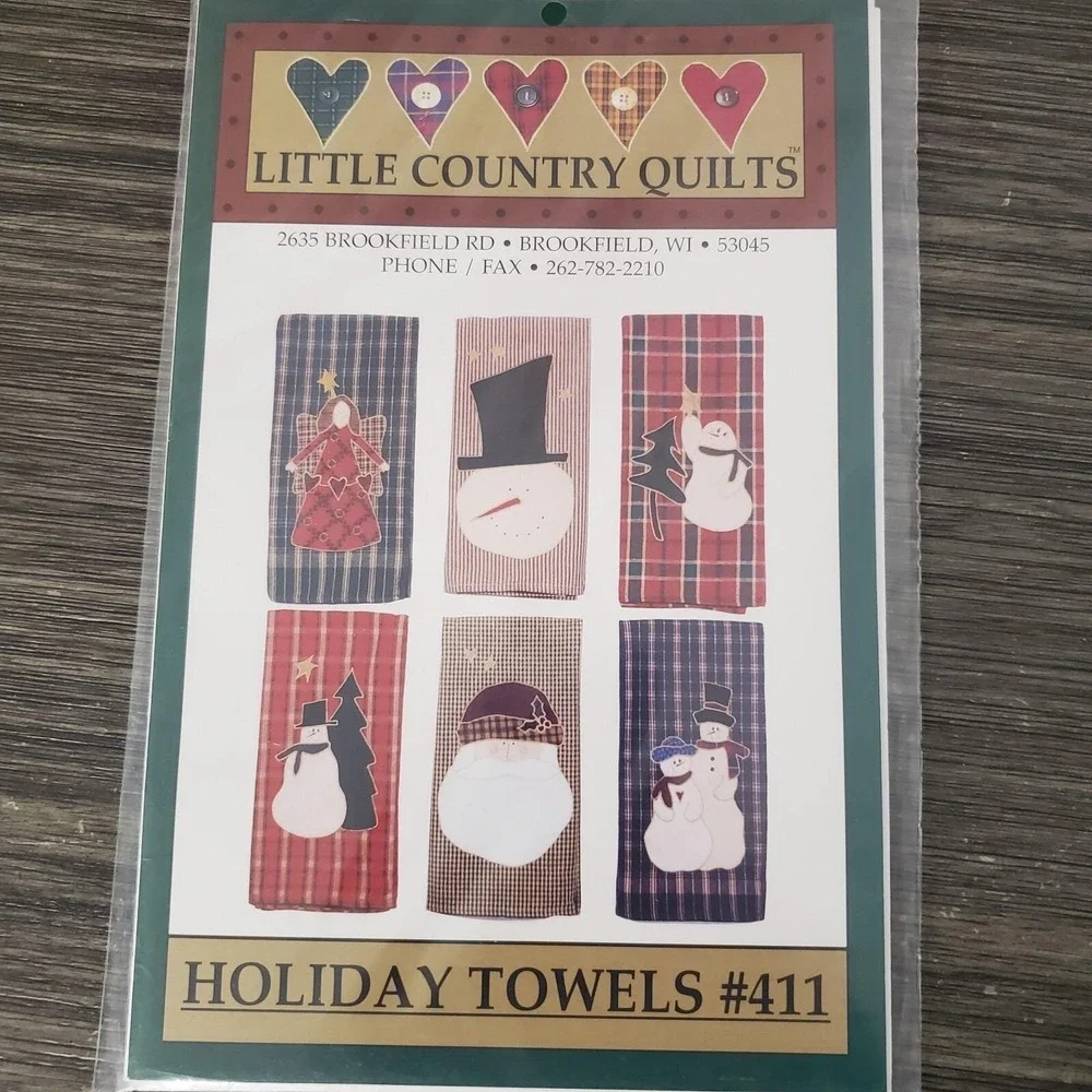 Little Country Quilts Pattern - Holiday Towels # 411  -  New Includes 6 Designs
